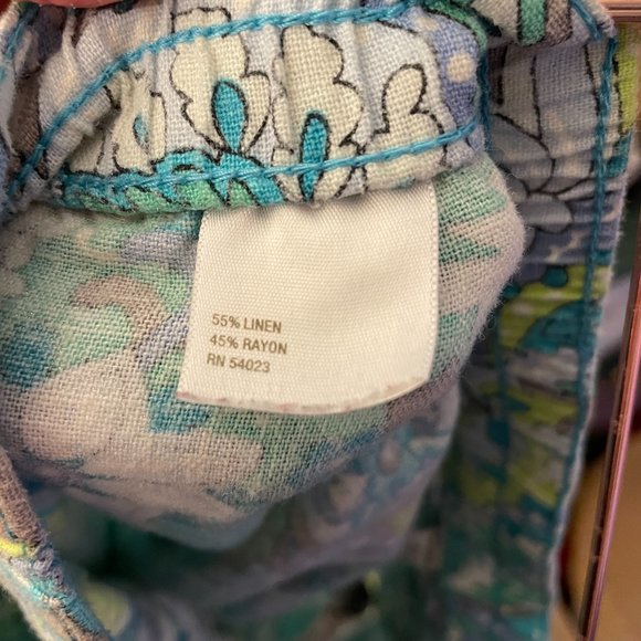 🔥 Old Navy | Green/Blue Paisley Print Linen Blend Pleated Skirt w/ Pockets M - Picture 5 of 5